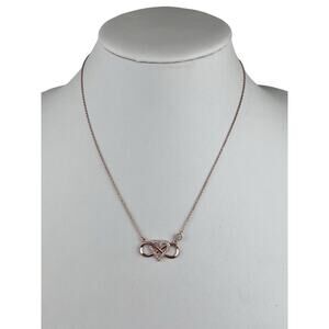 BlingGem Sterling Silver Rose Gold Vermeil Infinity Heart Necklace 17.75"+
